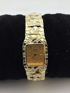 14K Solid Yellow Gold Nugget Style 7.75