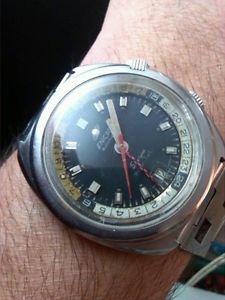VINTAGE ENICAR SHERPA SUPER JET GMT EPSA SUPER COMPRESSOR AUTOMATIC GENTS WATCH
