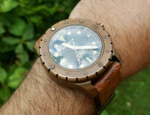 Very rare bronze Heroic 18 500m diver watch with custom strap and buckle
