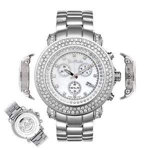 Men's Diamond Watch Joe Rodeo Junior JJU117 6.75 Ct Chronograph White Dial