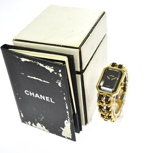 Authentic CHANEL Vintage Premiere Wristwatch Gold Quartz Swiss Made #S A27114