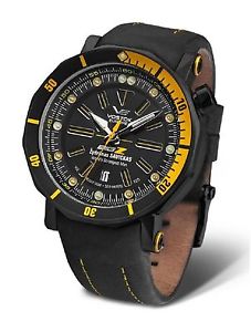 Vostok Europe Big Z 24J Automatic Men's Analog Tritium Tube Black and Yellow ...