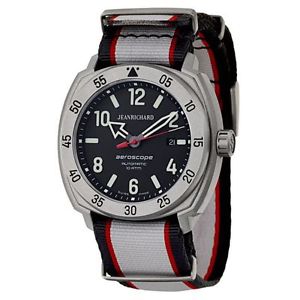 Jeanrichard 60660-21G651-UK2A Mens Black Dial Automatic Watch with Fabric Strap