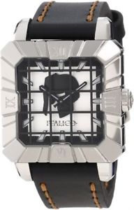 Italico Mens ITGA02-F Gladiatore Square White Dial Luminous Black Leather Watch