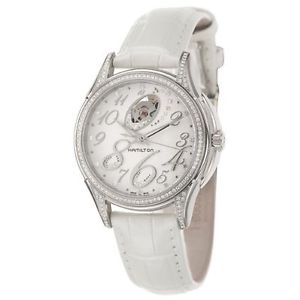 Hamilton H32495913 Womens Silver Dial Automatic Watch with Leather Strap