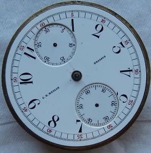 C H Meylan Brassus Minute Repeater & Chrono Pocket Watch movement & enamel dial