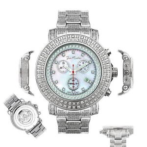 Men's Diamond Watch Joe Rodeo Junior JJU27 16.25 Ct Fully Loaded MOP White Dial