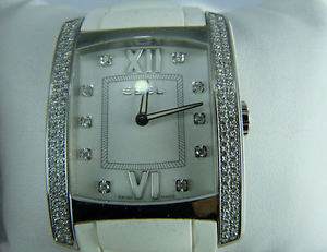 Womens Ebel Brasilia Watch SS Ceramic Diamond Bezel 1215899  New  Free Ship