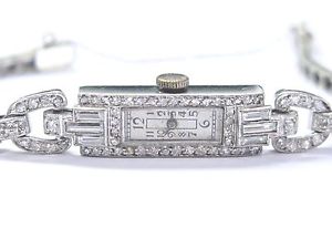 Ladies Vintage Platinum Diamond Watch 6.75" 1.22Ct
