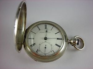 Antique Waltham Pre Civil War 18s key wind pocket watch. Neat coin case. 1859