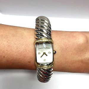 DAVID YURMAN Bracelet Ladies Watch w/ DIAMONDS 925 Sterling Silver & 585 Gold