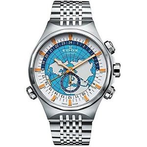 Edox 07002-3-C1 Mens Multi Color Dial Automatic Watch with Stainless Steel Strap
