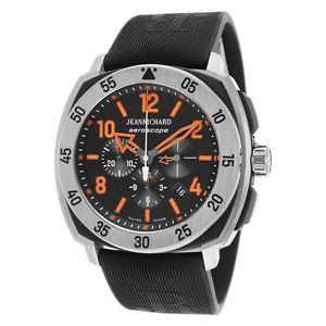 Jeanrichard 60650-21F613-FK6A Mens Black Dial Mechanical Watch with Rubber Strap