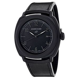 Jeanrichard 60320-11-652-HB6A Mens Black Dial Automatic Watch with Leather Strap