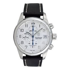Victorinox 241133 Mens Silver Dial Automatic Watch with Leather Strap