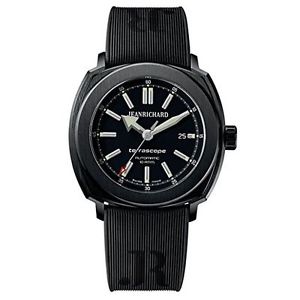 Jeanrichard 60500-11-609-FK6A Mens Black Dial Automatic Watch with Rubber Strap