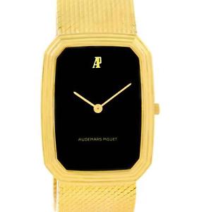 Audemars Piguet 18K Yellow Gold Black Dial Manual Winding Watch 4013