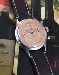 Vintage Wittnauer Chronograph Telemeter Watch Stainless Steel w Amazing Patina