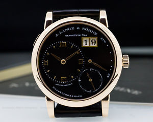 A Lange & Sohne Lange 1 18K Rose Gold Black Dial 101.031 Box & Papers!
