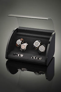 New High Quality Elmamotion 4 Watch Automatic Winder Box- High Gloss Black (NIB)