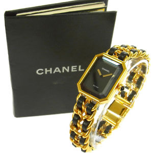 Authentic CHANEL Vintage Premiere Wristwatch Gold Quartz Swiss Made #XL V01026