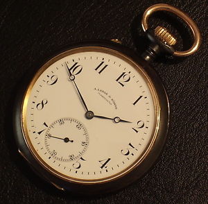 A. Lange & Söhne Glashütte Offene Taschenuhr ( Lepine ) Stahl/Gold extrem selten
