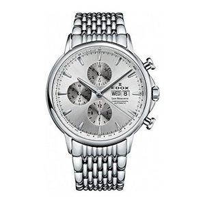 Edox 01120 3M AIN Mens Silver Dial Analog Automatic Watch