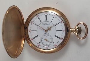 Waltham Riverside Maximus 21 Jewels 14 K Gold Hunter Case 12 Size