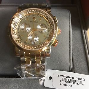 MICHELE SPORT SAIL HIGH SHINE  38mm CASE DIAMOND BEZEL WATCH $2195 MWW01C000132