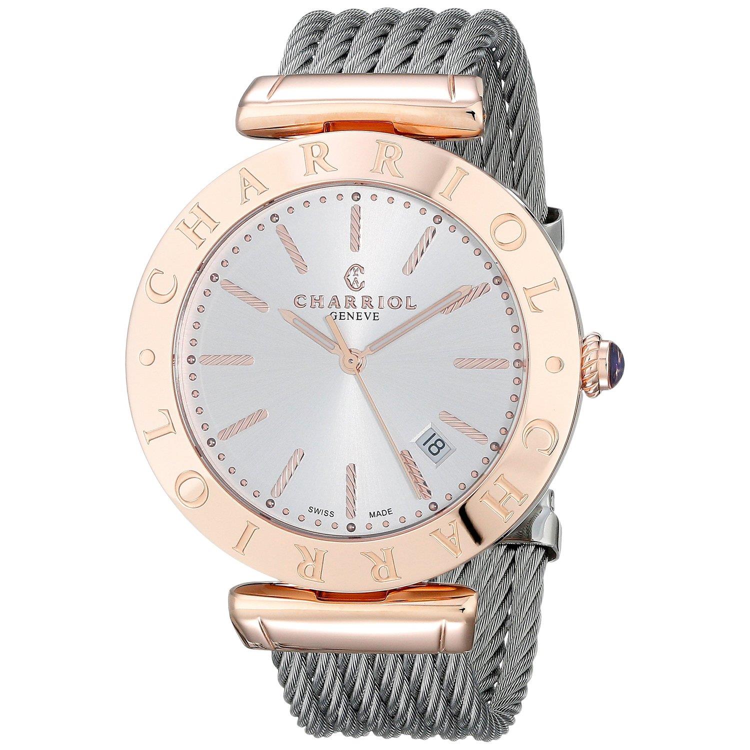 CHARRIOL HERREN-ARMBANDUHR 40MM ARMBAND EDELSTAHL SCHWEIZER QUARZ ALP51104
