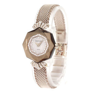 Authentic CENTURY Plat Imutaimu Diamond Watches  18K Pink Gold Women