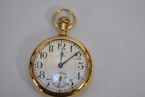 Great Waltham 23 jewel Vanguard Railroad Pocket Watch 14K Gold