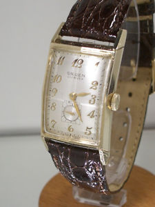 Vintage art deco Gruen Precision Curvex cal. 370 14KT Gelbgold