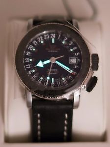 GLYCINE Airman 18 Sphair 3928.191.LB9B GMT SWISS AUTOMATIC 39mm PILOT WATCH