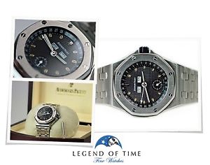 Audemars Piguet Royal Oak Offshore Triple Calendar Watch Steel Cosmo Blue 25807