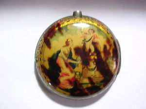TORTOISE SHELL POCKET WATCH WITHOUT MOVEMENT 64mm. DIAMETER,  HIGH 17mm.