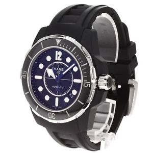 Authentic CHANEL Marine Watches J12 Stainless Steel/rubber mens