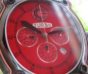 Legend in watch Making By Great GERALD CHARLES GENTA The famous TURBO in RED