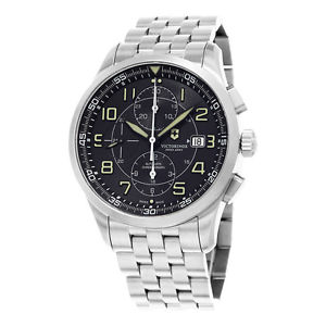 Victorinox Swiss Army Airboss Chrono 241620 Auto 42mm Mens Bracelet Watch Date