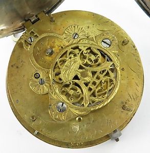 JOHN WARD, LONDON c1790 NICE MOVEMENT, PAIR CASE VERGE FUSEE, WORKING, S/S CASE 