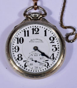 Illinois Bunn Special 60 Hour 21 Jewel Railroad Dial Pocket Watch