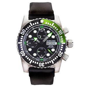 Di Bacarri Limited Edition 99PCS Swiss ETA7750 Chronograph Diver Black Green