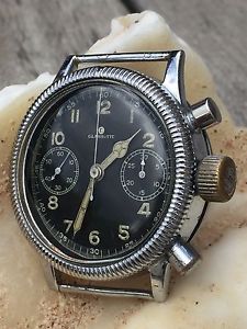WW2 German Luftwaffe GLASHUTTE Tutima Pilot Chronographe