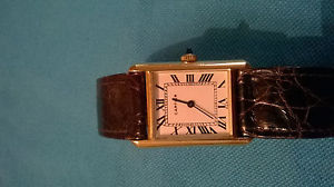 Vintage Cartier Tank in ORO GIALLO 18K 750 con chiusura Deploiante in oro Giallo
