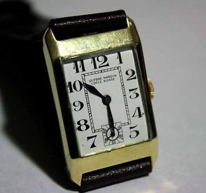 Vintage 18k Gold Ulysse Nardin Rectangular Case