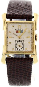 Hombres Vintage Benrus 14k Oro Amarillo