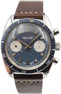 Homme Vintage Bulova Chronographe En Acier Inoxydable