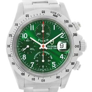 Tudor Tiger Woods Chronograph Steel Green Dial Mens Watch 79280