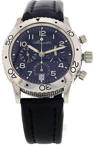 Hombres Platino Breguet Type XX Transatlantique Automático Flyback 3820