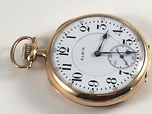 Rare 14kt 16 Size Lord Elgin Pocket Watch 12,718,102 First Run